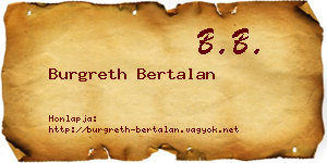 Burgreth Bertalan névjegykártya